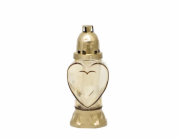 Svícen Heart, pozlacené sklo, 28 h, 80 g, 25.5 cm, na hrob