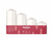 Svicky Bolsius Pillar Advent, Vanoce, bile, 60/80/100/120x48 mm, bal. 4 ks