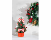 Dekorace MagicHome Vánoce, stromeček, s hvězdou, 21 cm