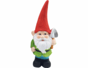 Dekorace MagicHome, Trpaslik s cervenym kloboukem, keramika, 12,5x8,5x28 cm