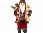 Dekorace MagicHome Vanoce, Santa, s darkem, cerveny, 30 cm