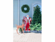 Dekorace MagicHome Vánoce, Santa, s dárkem, červený, 120 cm