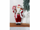 Dekorace MagicHome Vánoce, Santa, s dárkem, červený, 45 cm