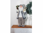 Dekorace MagicHome Vánoce, Santa se sáňkami, bílo-šedý, 6...