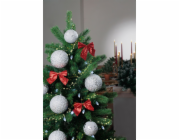 Koule MagicHome Vánoce, sada, 3 ks, stříbrná, na vánoční stromeček, 10 cm