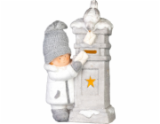 Dekorace MagicHome Vánoce, Chlapeček s poštovní schránkou, LED, 14.5x22.5x39 cm