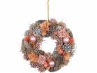 Věnec MagicHome Vánoce, závěsný, růžovo-oranžový, 30 cm