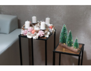 Věnec MagicHome Vánoce, adventní, růžovo-oranžový, 30 cm