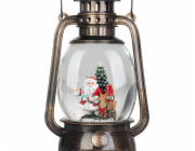 Lucerna MagicHome Vanoce, santa, plast, cerna, 1xLED tepla bila, 12x10x20.5 cm, 3xAA