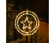 Dekorace MagicHome Vanoce, hvezda, plast, 80xLED tepla bila, 32.5x36 cm, 3xAA