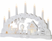 Dekorace MagicHome Vánoce, domeček, plast, 10xLED teplá bílá, 45x5.2x31 cm, 2xAA