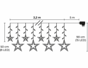 Retez MagicHome Vanoce Curtain, 138x LED studena bila, s hvezdami, 230V, 8 funkci, osvetleni, L-220x