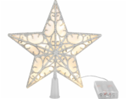 Hvězda MagicHome Vánoční, plast, časovač, 10xLED teplá bílá, 25 cm, 2xAA