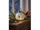 Koule MagicHome Vanoce, sklo, stribrna, 10xLED tepla bila...