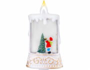 Lucerna MagicHome Vánoce, Santa se stromečkem, plast, 1xLED teplá bílá, 8x4x15 cm, 2xAAA