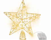Hvězda MagicHome Vianoce, plast, časovač, 10xLED teplá bílá, 25 cm, 2xAA