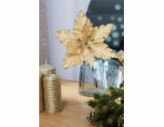 Květ MagicHome Vánoce, Poinsettia, zlatá, 30 cm, velikost květu: 20,5 cm