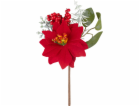 Větvička MagicHome Vánoce, s květem poinsettie, červená, ...