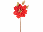 Větvička MagicHome Vánoce, s květem poinsettie, červená, ...
