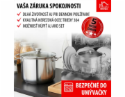 Hrniec MagicHome Chloe, 24 cm, 8 lit., so sklenenou pokrievkou, nerez
