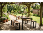 Set GARDIVA zahradní, stôl 118x58x75,5 cm, 2x lavička 108...