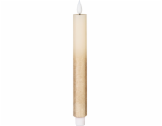 Sviečka MagicHome Vianoce, LED, 2xAAA, jednoduché svietenie, časovač, krémová/zlatá, metalický efekt
