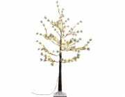 Strom MagicHome Vianoce, Borovica, 48 LED teplá biela, jednoduché svietenie, zasnežený, 120 cm