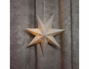 Dekorácia MagicHome Vianoce, Hviezda, papier, 10 LED teplá biela, 2xAA, jednoduché svietenie, 40 cm