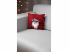 Vankúš MagicHome Vianoce, Santa, červený, 30x30 cm