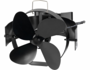Ventilator Strend Pro, krbovy, s uchytem na kourovod a magnetem, pohaneny teplem, 4-lopatkovy, cerny
