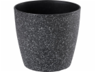 Kvetináč Strend Pro Stone, 23x20,5 cm, čierny, efekt kameňa