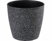 Kvetináč Strend Pro Stone, 23x20,5 cm, čierny, efekt kameňa