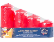 Sviečka MagicHome, vianočná, adventná, červená, 48 mm 60/80/100/120 mm, bal. 4 ks