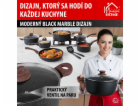 Hrniec MagicHome Black Marble Line, 20 cm, 2200 ml, s pok...