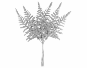 Vetvička MagicHome Vianoce, papraď, strieborná, 19 cm