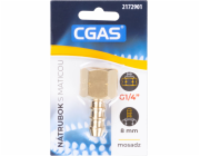 Nátrubok CGAS, na plyn, jednocestný, závit G G1/4  -LH, s maticou