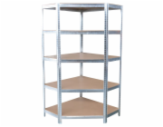 Regál Racks RAT80, do kúta, rohový, kovový, MDF, 5 políc, 180x90x40 cm, max. 150 kg/polica