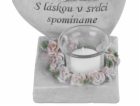 Dekorácia MagicHome, Srdce s anjelikmi, polyresin, na hro...
