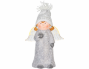 MagicHome Vánoční figurka, Anděl s průsvitnými křídly, LED, terakota, 10,5x6,5x14 cm