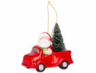 MagicHome Vánoční dekorace, Santa v autě, LED, terakota, ...