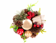 MagicHome Vánoční svícen s mašlí, přírodní, 15 cm
