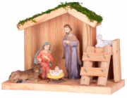 Dekorace MagicHome Vánoce, Betlém, dřevo, polyresin, 15 cm