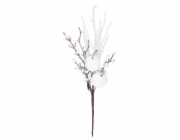 MagicHome Vánoční větvička s bobulemi a jablky, bílá, 32 cm