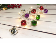 MagicHome Vánoční zvonkový řetěz, 20x LED bílý, se zvonkem, 2xAA, jedno světlo, osvětlený, D-1,9 m