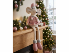 MagicHome Vánoční figurka, Myška s dlouhýma nohama, růžov...