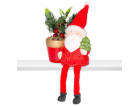 Dekorace MagicHome Vánoce, Santa s květináčem, terakota, ...