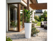 Květináč s vložkou TUBUS Slim Shine 400x762 mm, bílý