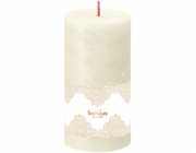 Svíčka Bolsius Golden Lace, válcová, vánoční, 54 hodin, 68x130 mm