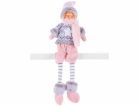 MagicHome Vánoční figurka, Chlapec s vysokou čepicí, látk...