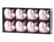 MagicHome Vánoční dekorace, bal. 8 ks, 6 cm, srdíčka, růžová, na vánoční stromek